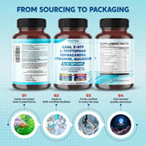 PEAKPURY GABA 5-HTP Capsules with a glass of water