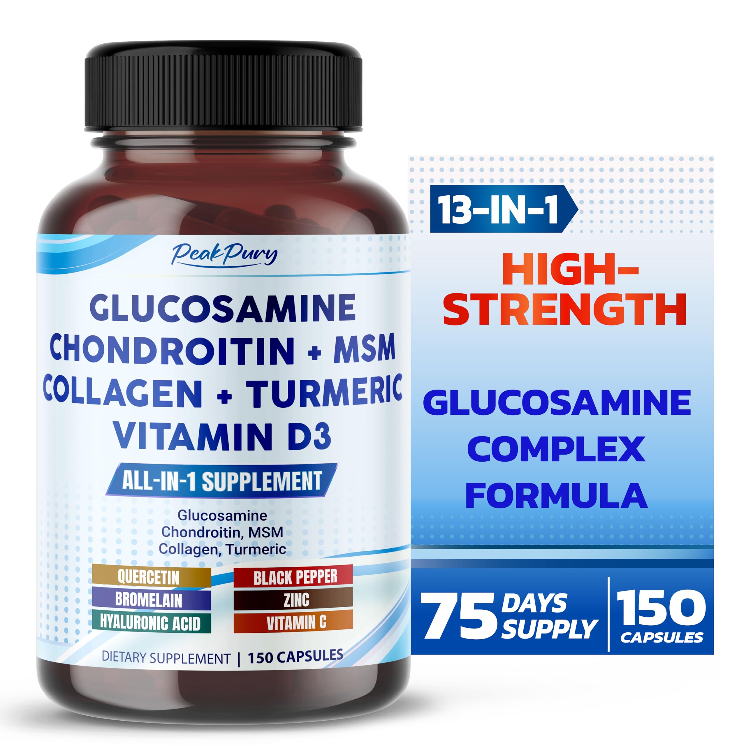 PEAKPURY Glucosamine Chondroitin 150 capsules front view
