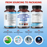 PEAKPURY Glucosamine Chondroitin bottle with a green plant background