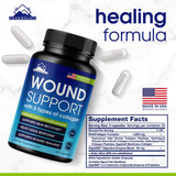 Peakright Wound Healing Supplement capsules in a bottle