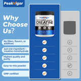 PeakVigor Organics Creatine Monohydrate Powder packaging