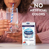 Pedialyte Electrolyte Drink Mix Berry Frost powder in a glass