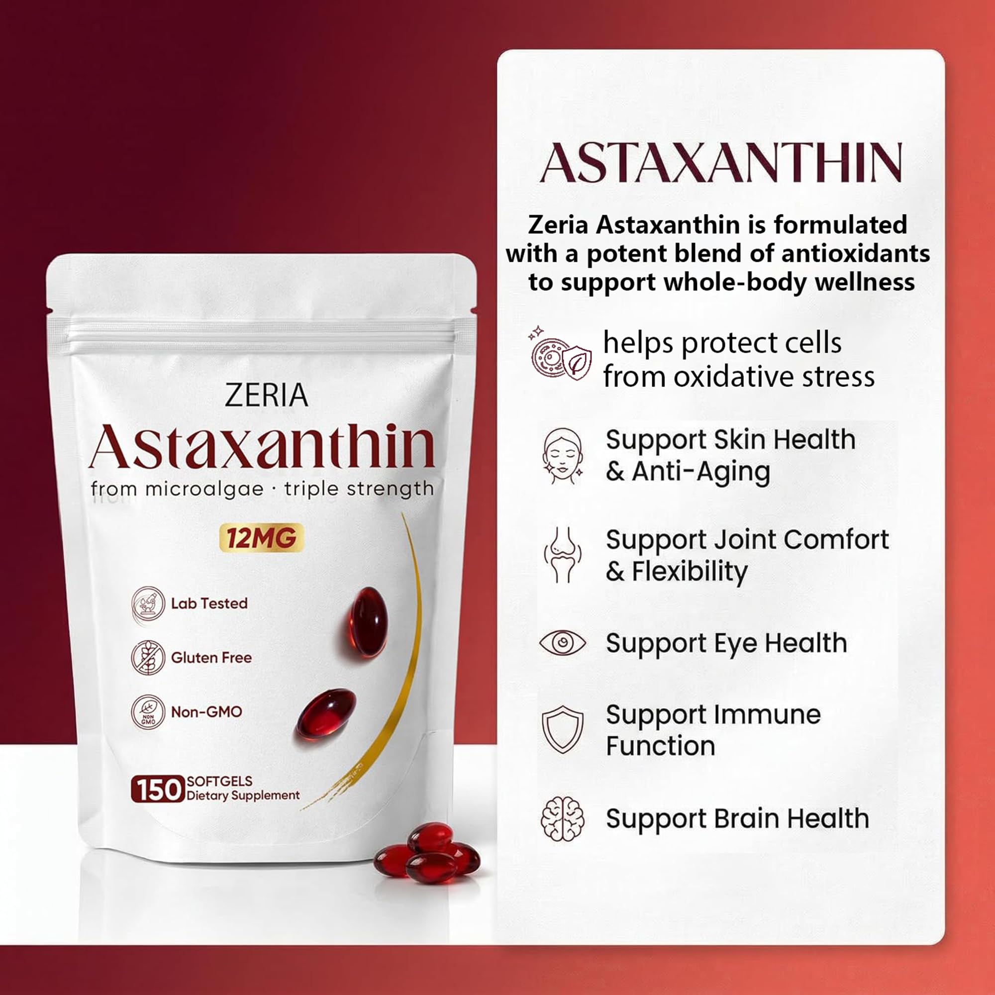 Peehss Astaxanthin 12mg softgel close-up