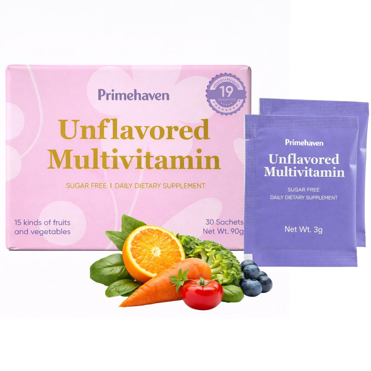 Peehss Daily Multivitamin Powder 90g front view packaging