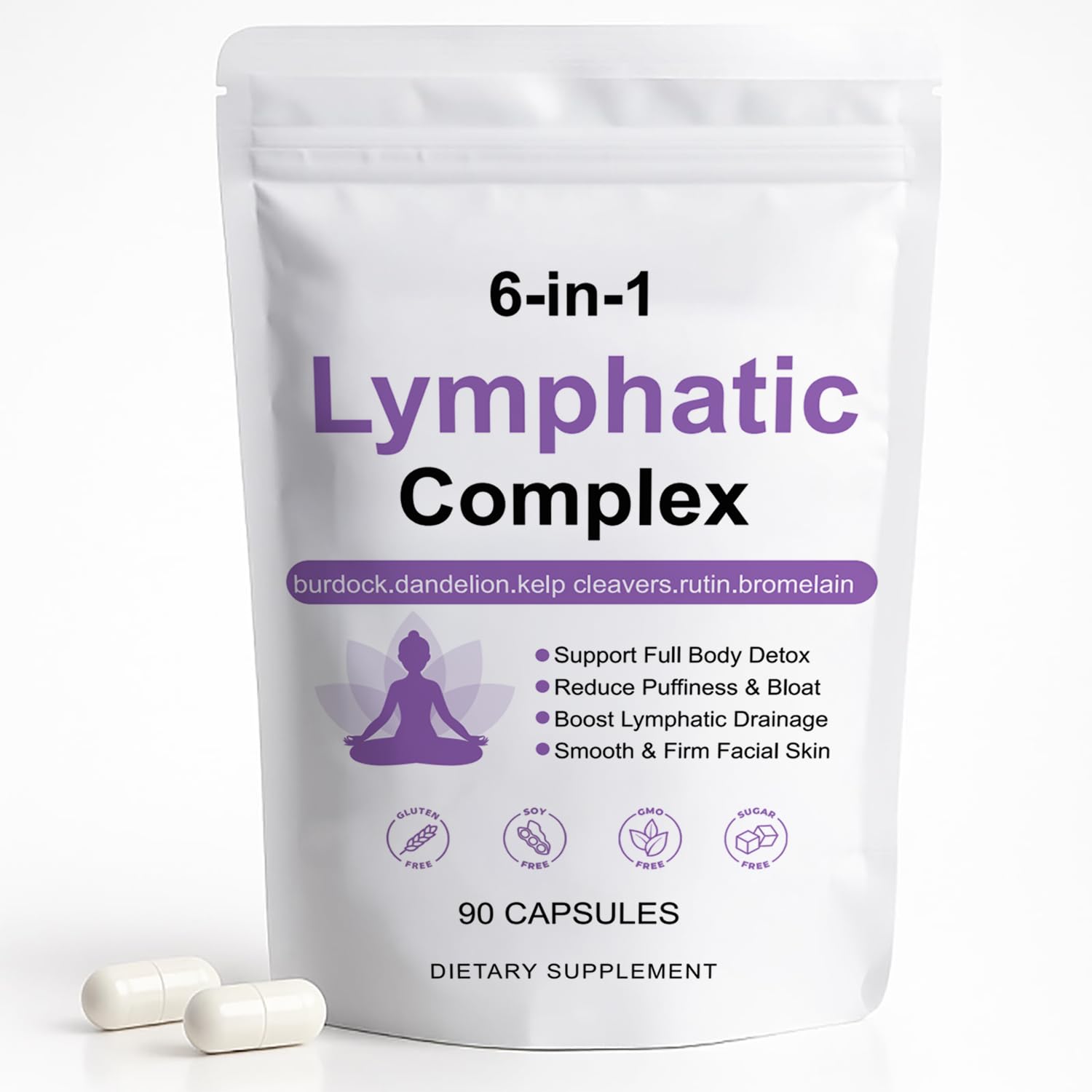 Peehss Echinacea 6 in 1 Lymphatic Complex front view packaging