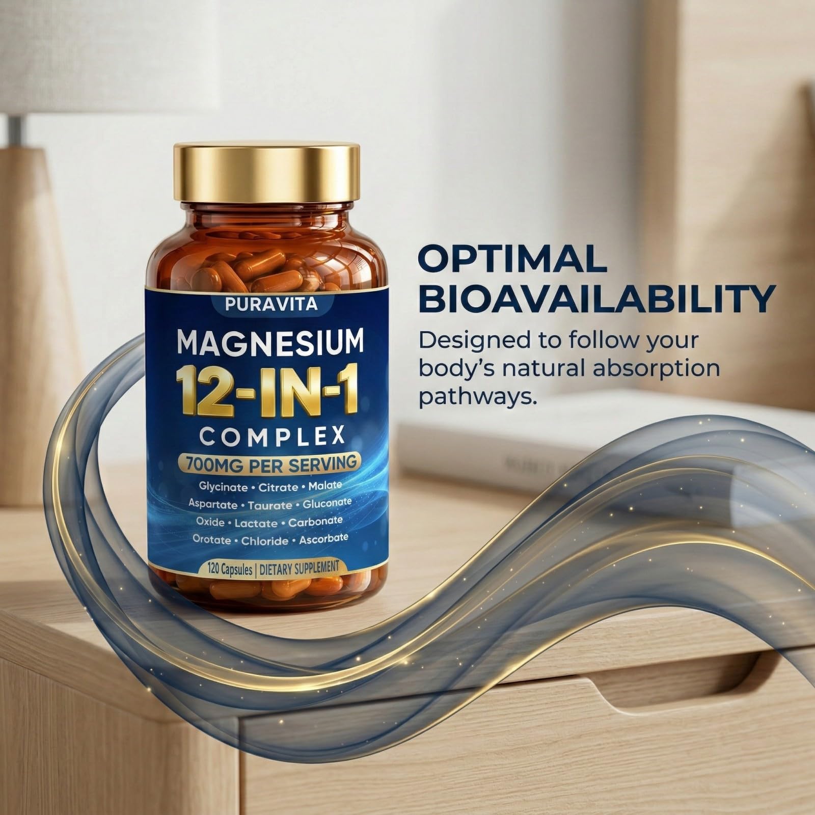 Peehss Magnesium Complex on a wooden table