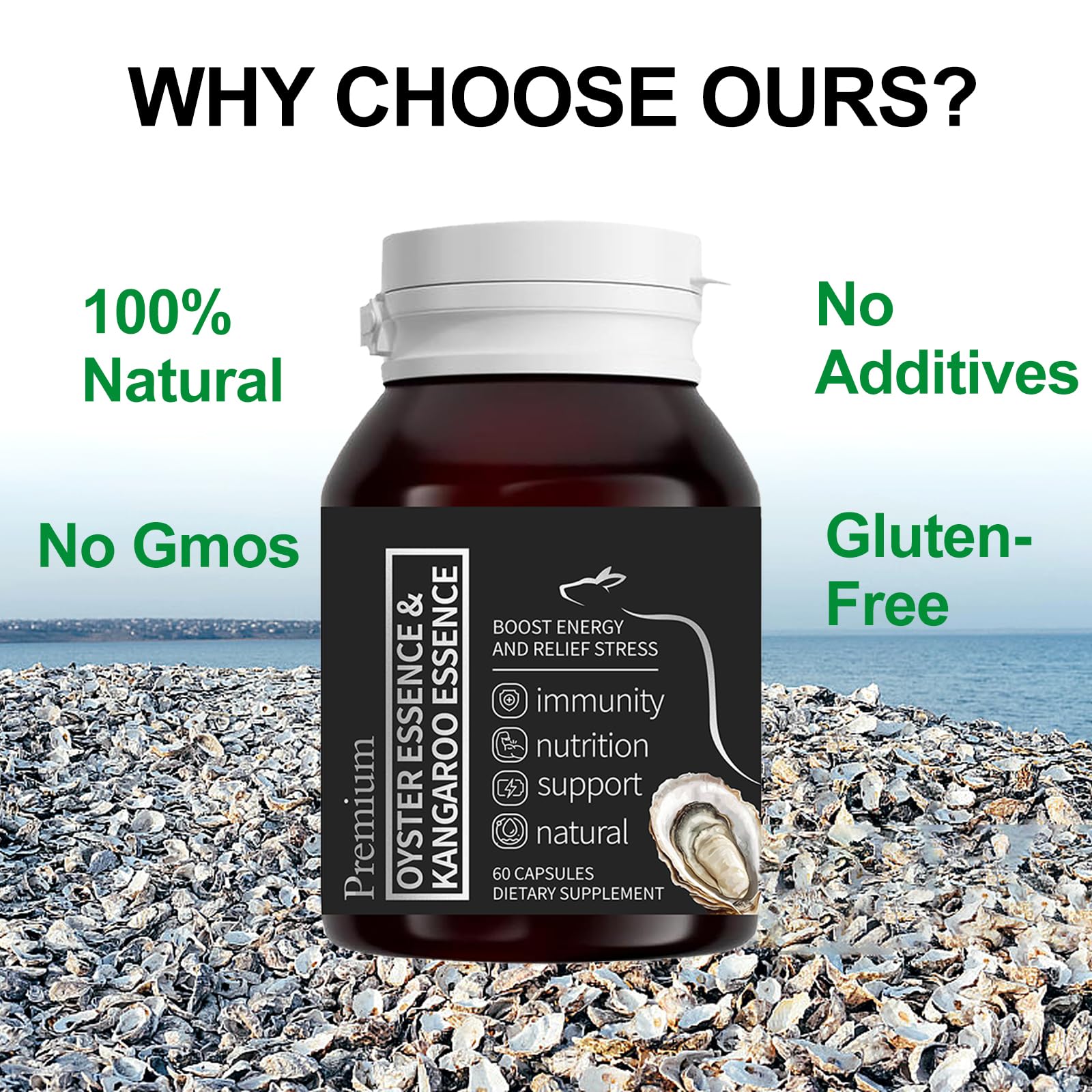 Peehss Pure Oyster Extract Zinc Supplement packaging