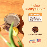 Pella Nutrition Mushroom Coffee Blend 1500mg with coffee beans