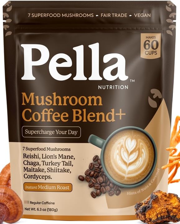 Pella Nutrition Mushroom Coffee Blend front view packaging