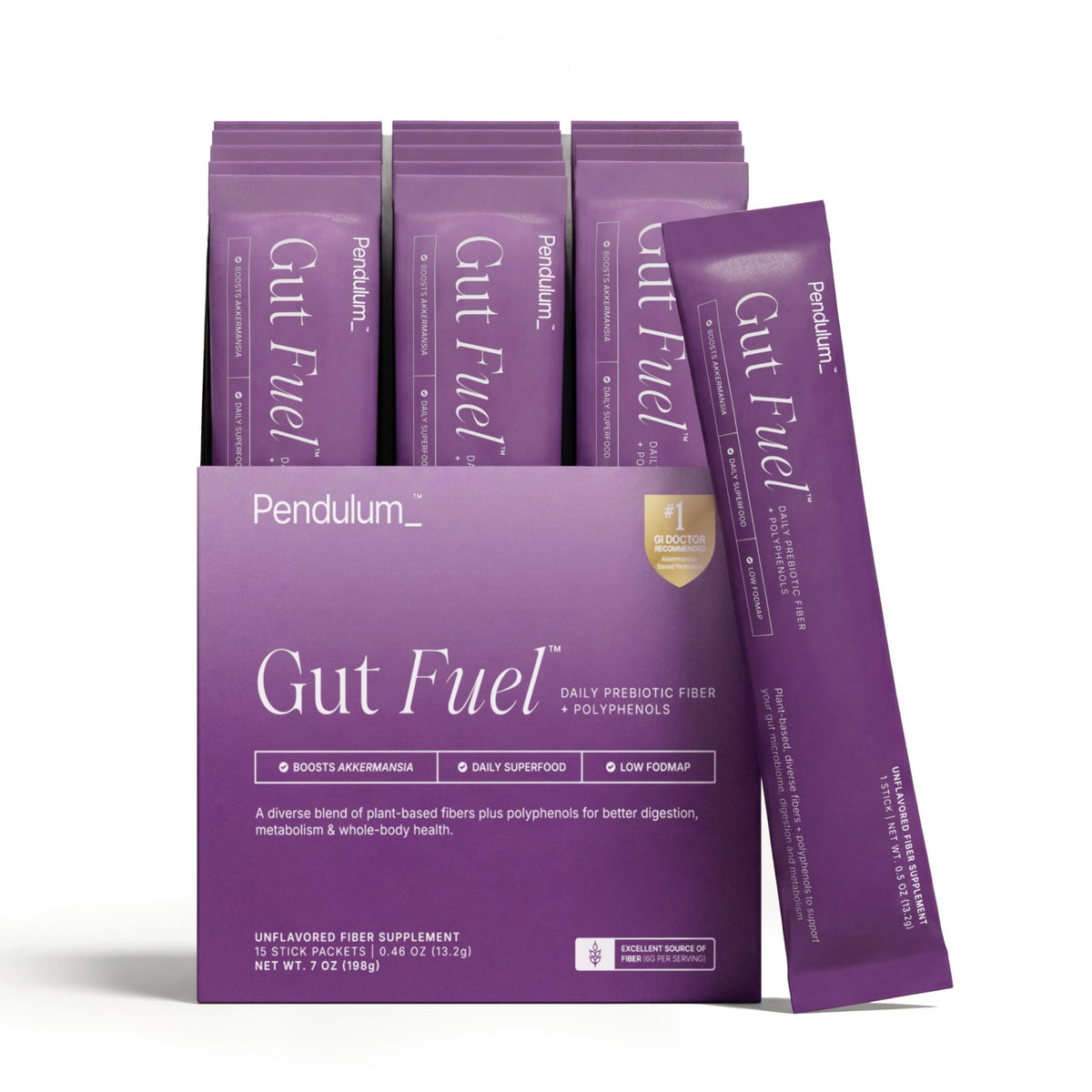 Pendulum Gut Fuel Prebiotic Powder 198g front view