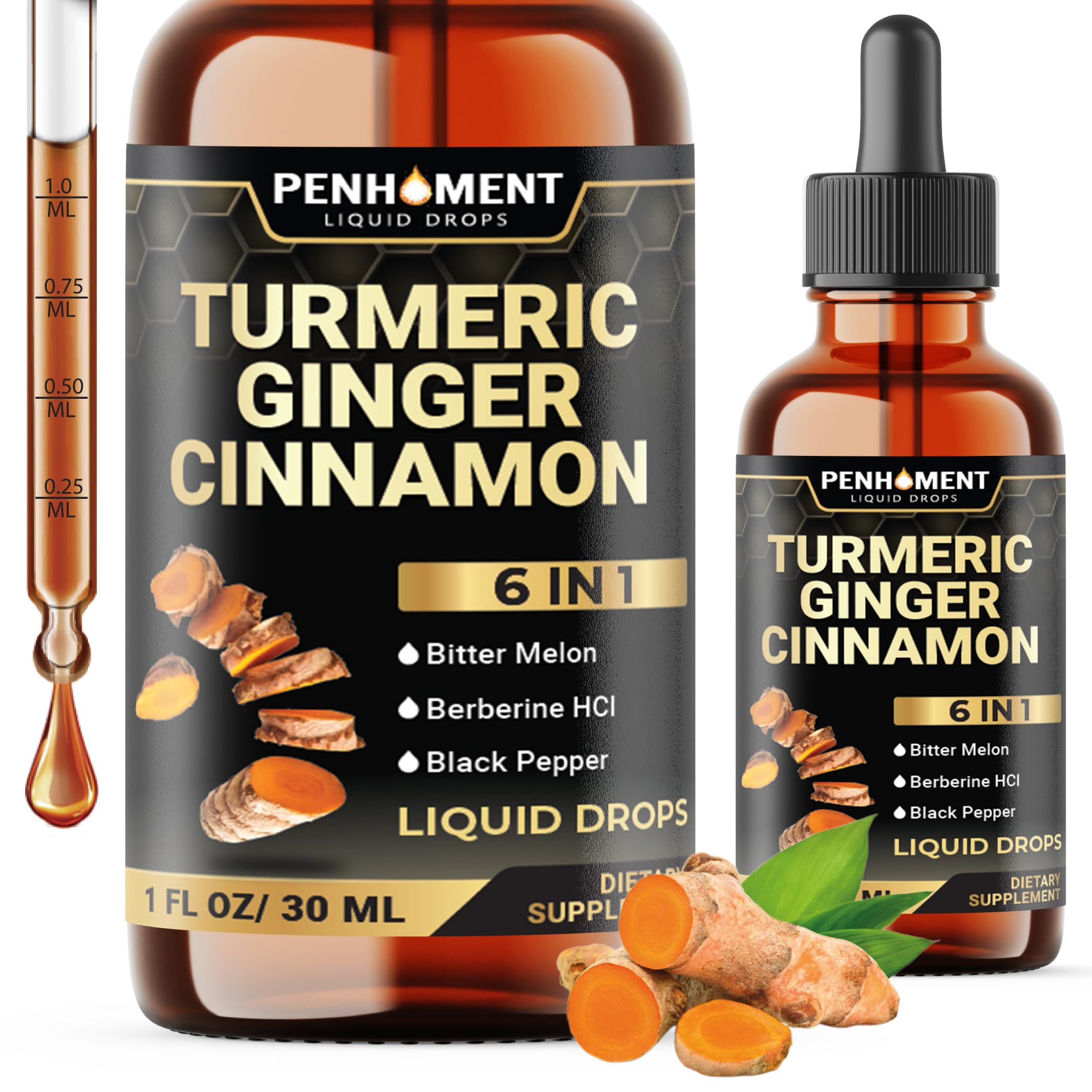Penhoment Liquid Turmeric Curcumin 30ml bottle front view