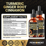 Penhoment Turmeric Liquid Supplement 30ml bottle back view