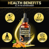 Penhoment Turmeric Liquid Supplement 30ml with ingredients displayed