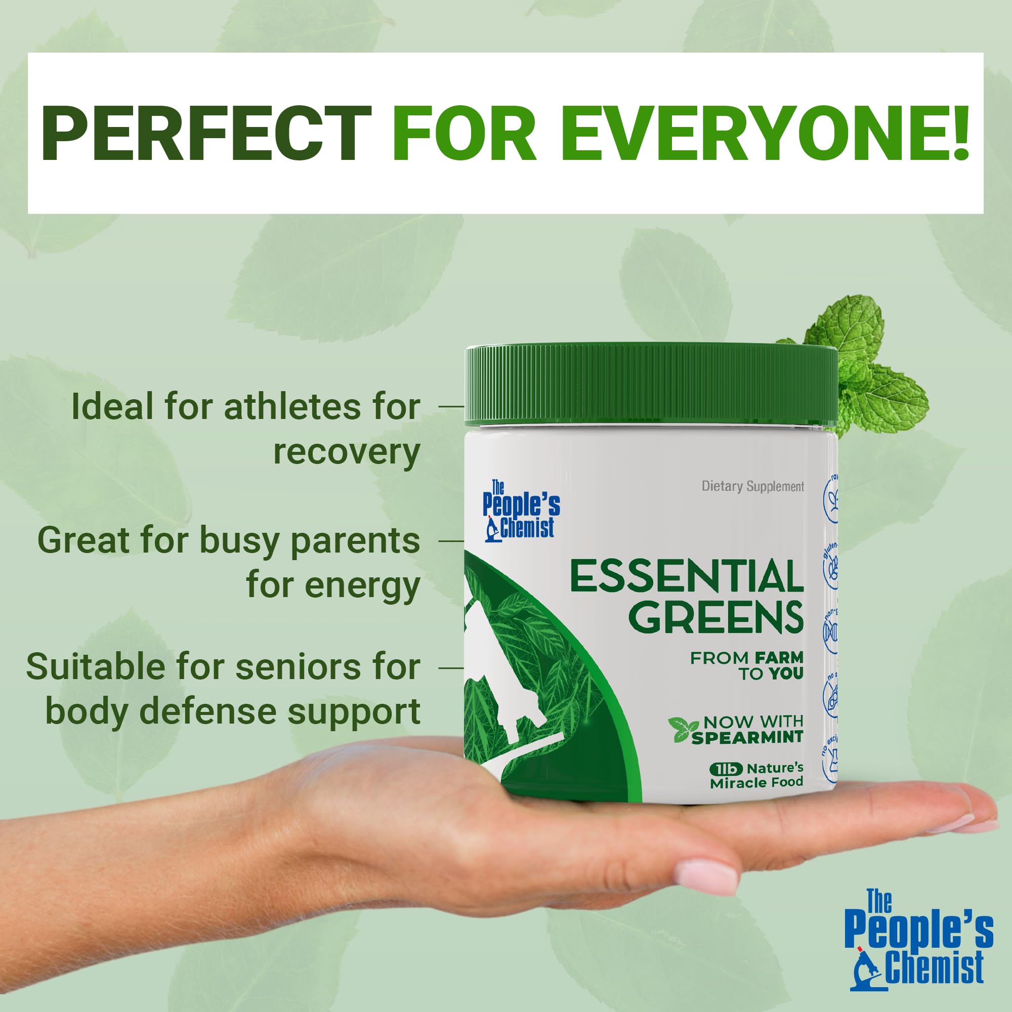 People's Chemist Spirulina Superfood Blend on a wooden table
