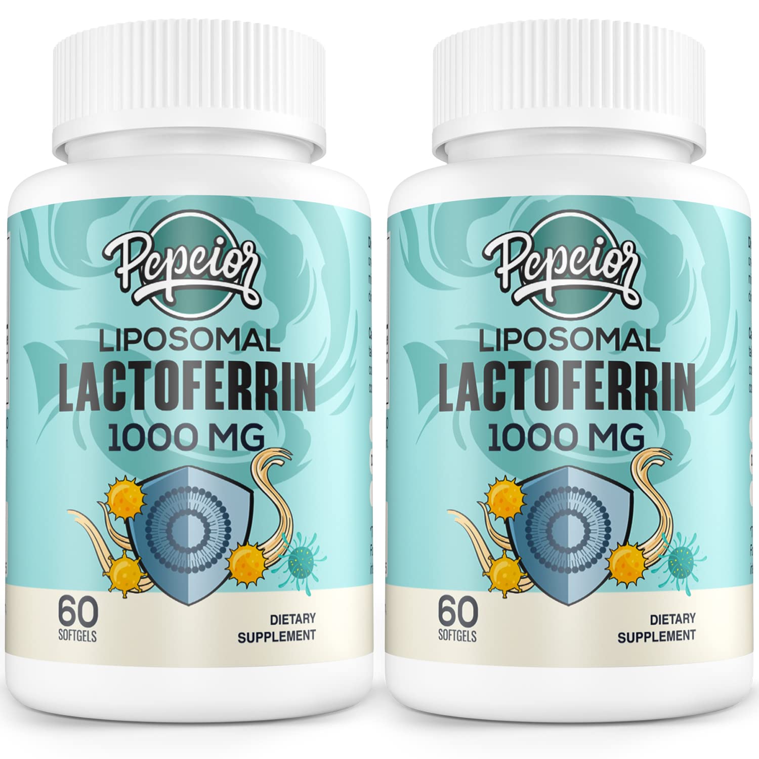Pepeior Liposomal Lactoferrin Softgels 1000mg front view