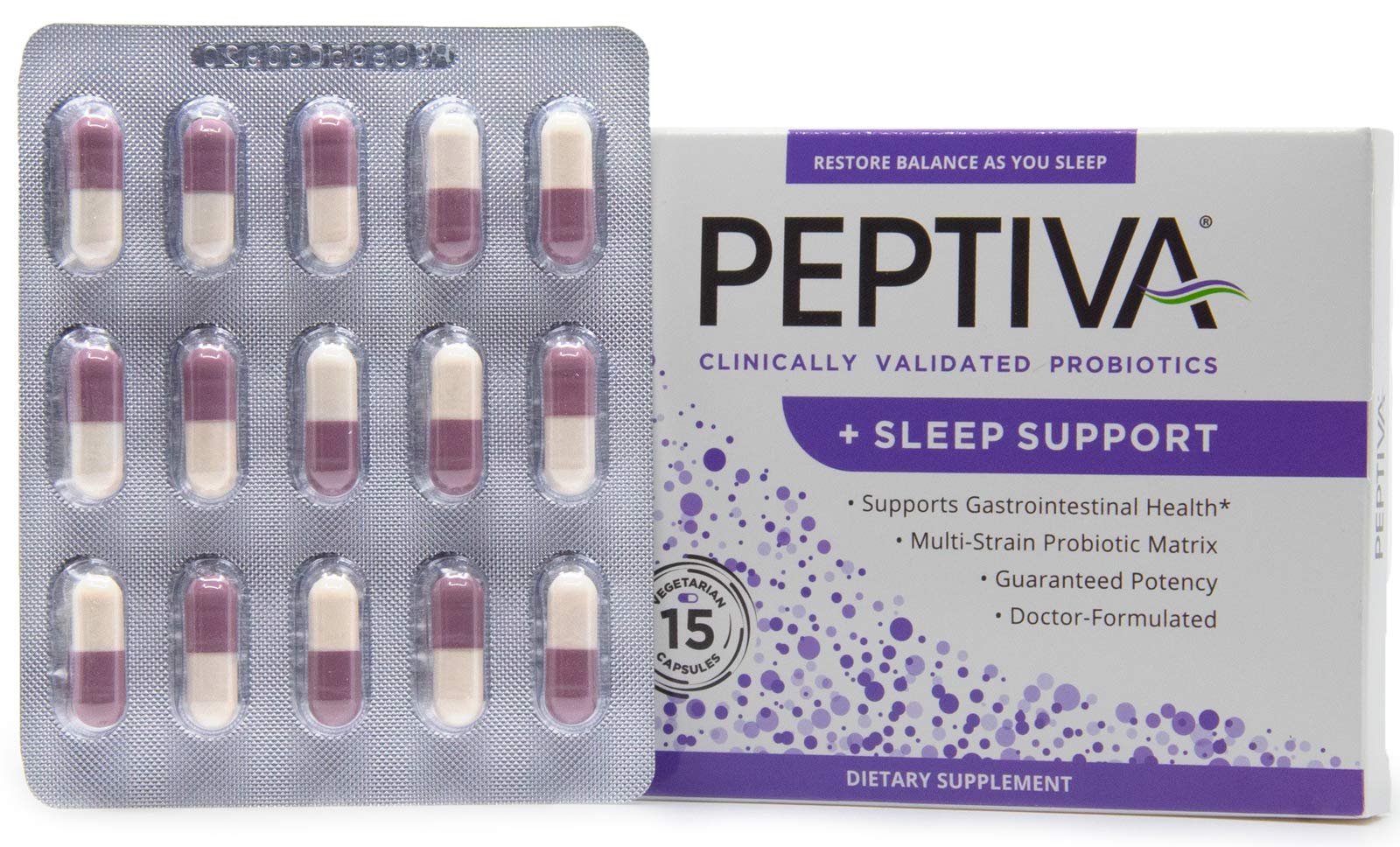 Peptiva Probiotic Supplement capsule close-up