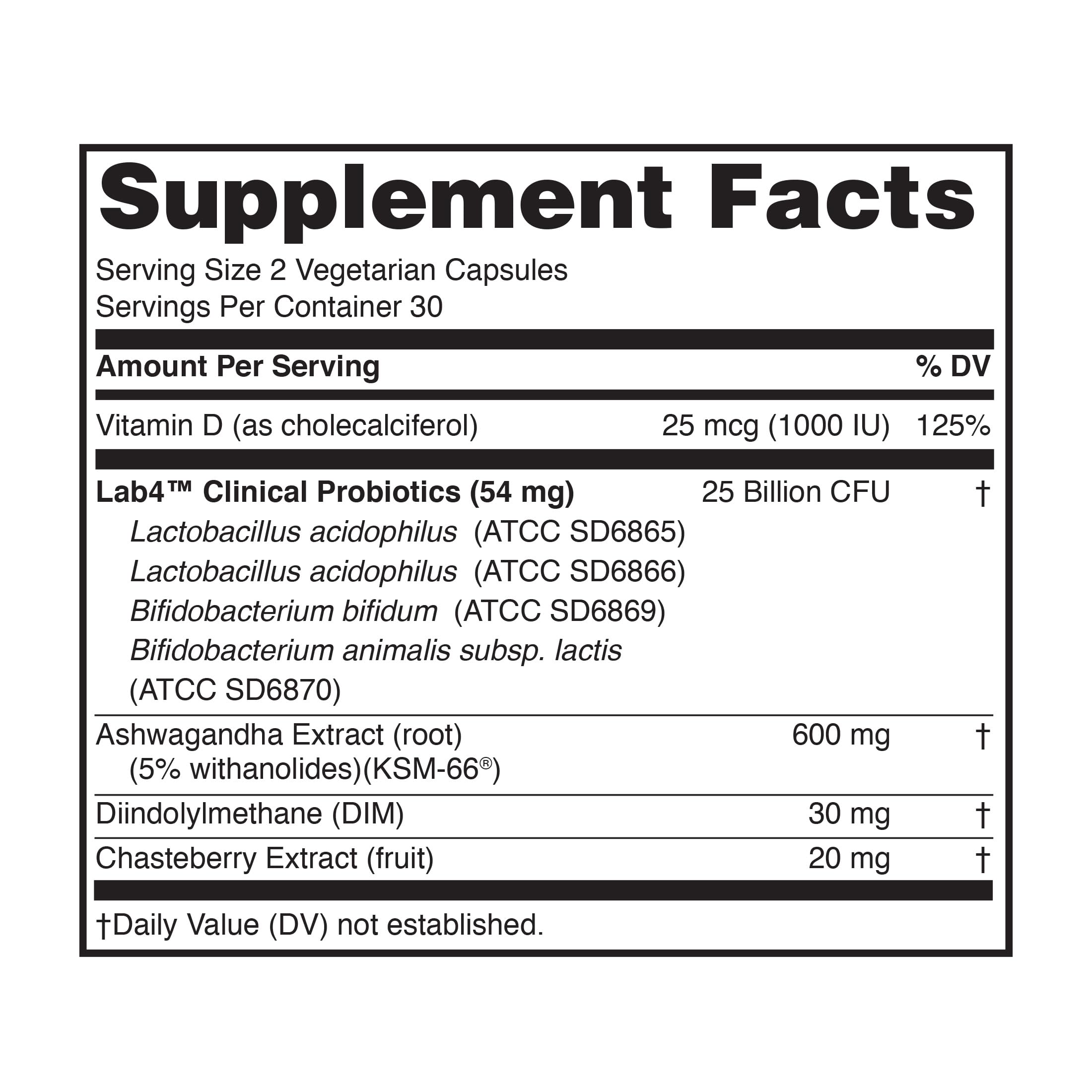 Peptiva Probiotics + Women’s Health capsules side view