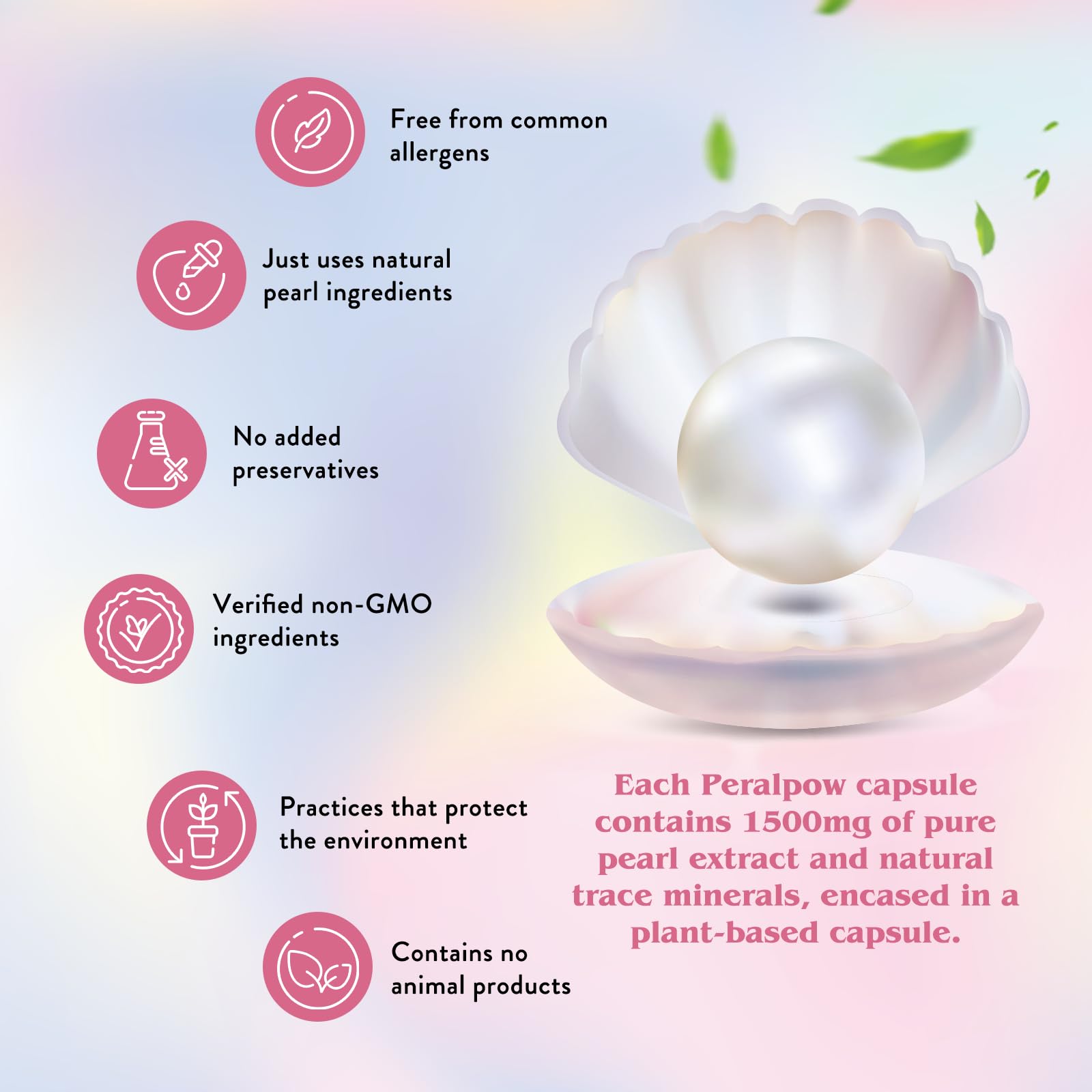 Peralpow Pearl Powder Capsules lifestyle scene with natural elements