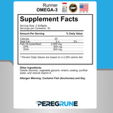 PEREGRUNE Fish Oil softgels displayed on a table