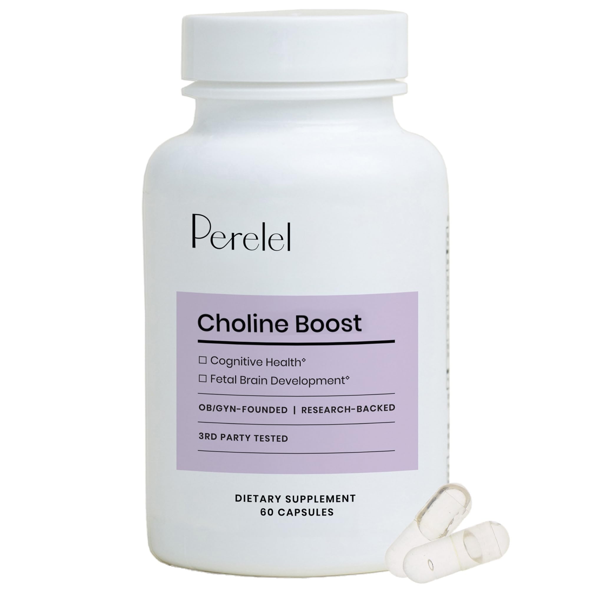 Perelel Choline Supplement 60 capsules front view