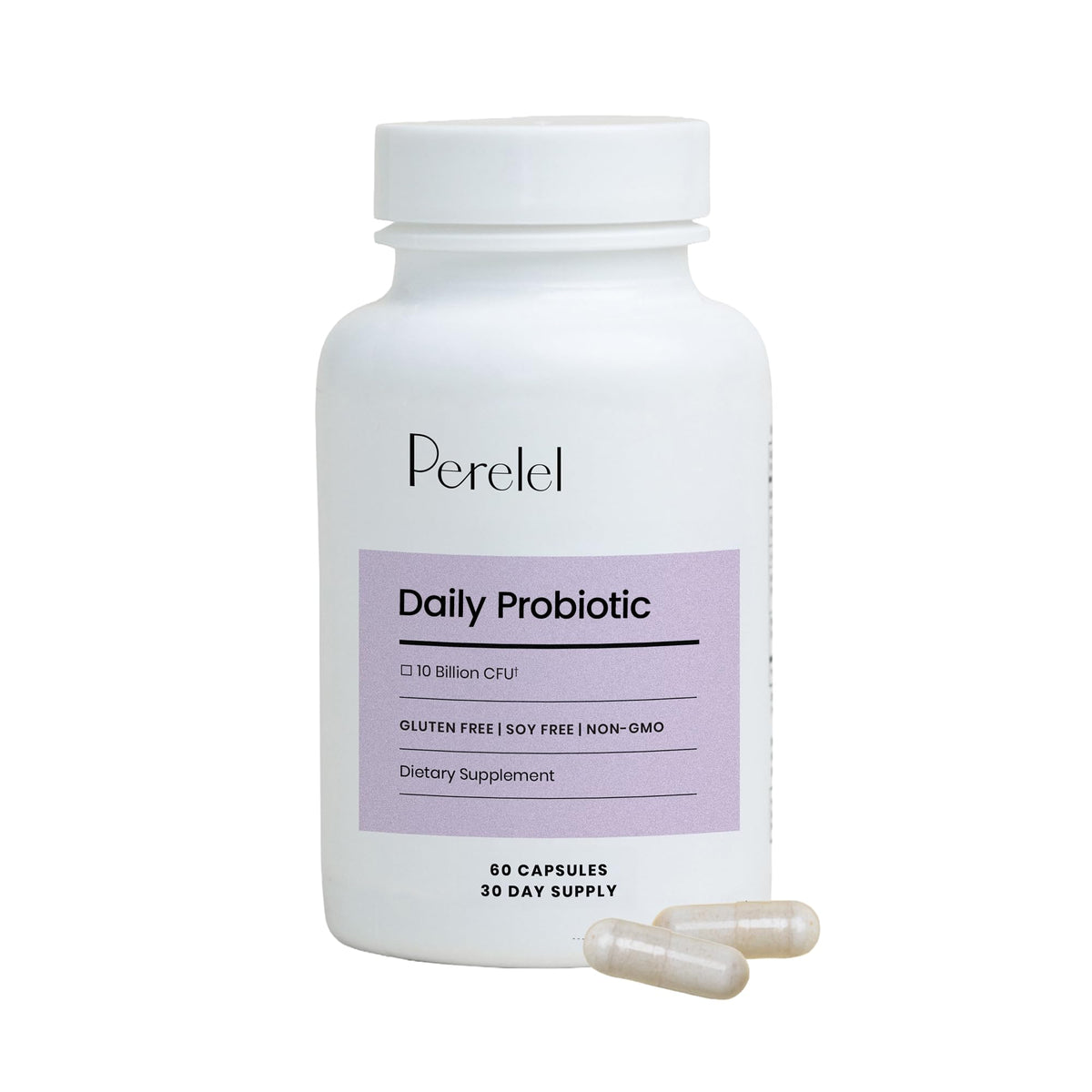 Perelel Daily Probiotic Capsules front view with packaging