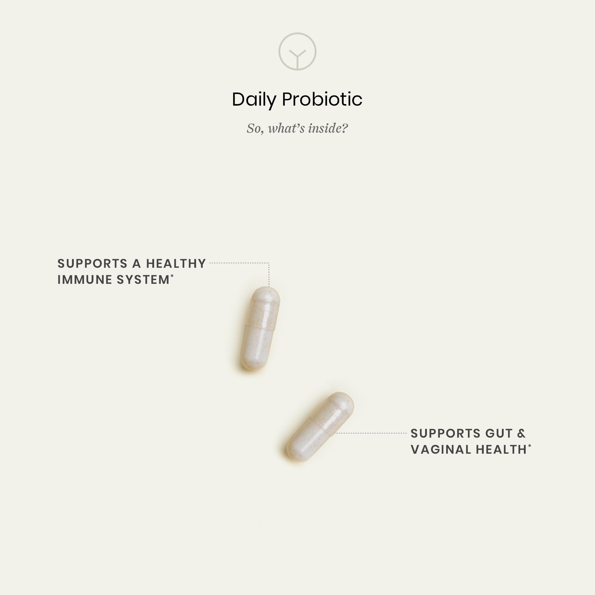 Perelel Daily Probiotic Capsules side view showing capsule size