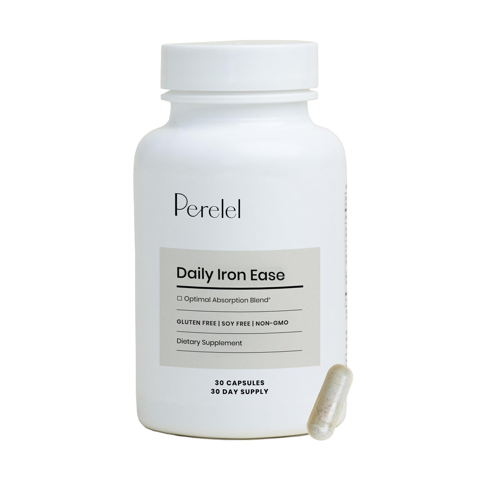 Perelel Iron & Vitamin B12 Capsules front view with packaging