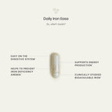 Perelel Iron & Vitamin B12 Capsules on a wooden table with a glass of water