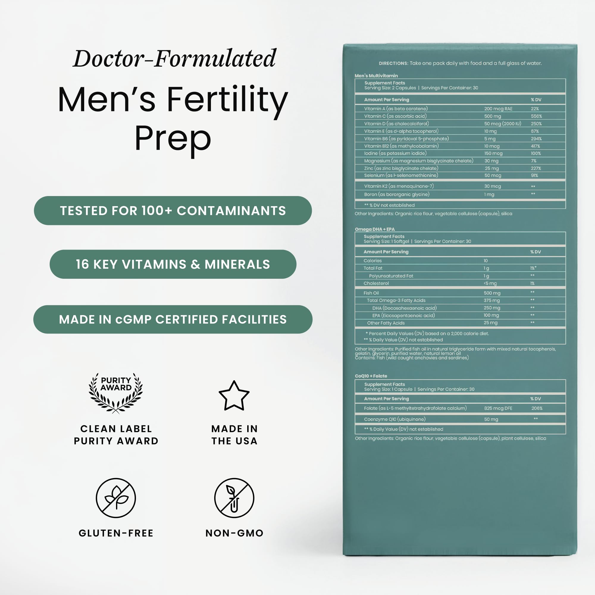 Perelel Men's Multi Support Pack showing Omega DHA + EPA softgel