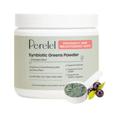 Perelel Synbiotic Greens Powder 222g front view with packaging