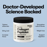 Perfect Keto Collagen Powder 319g back view with nutritional information