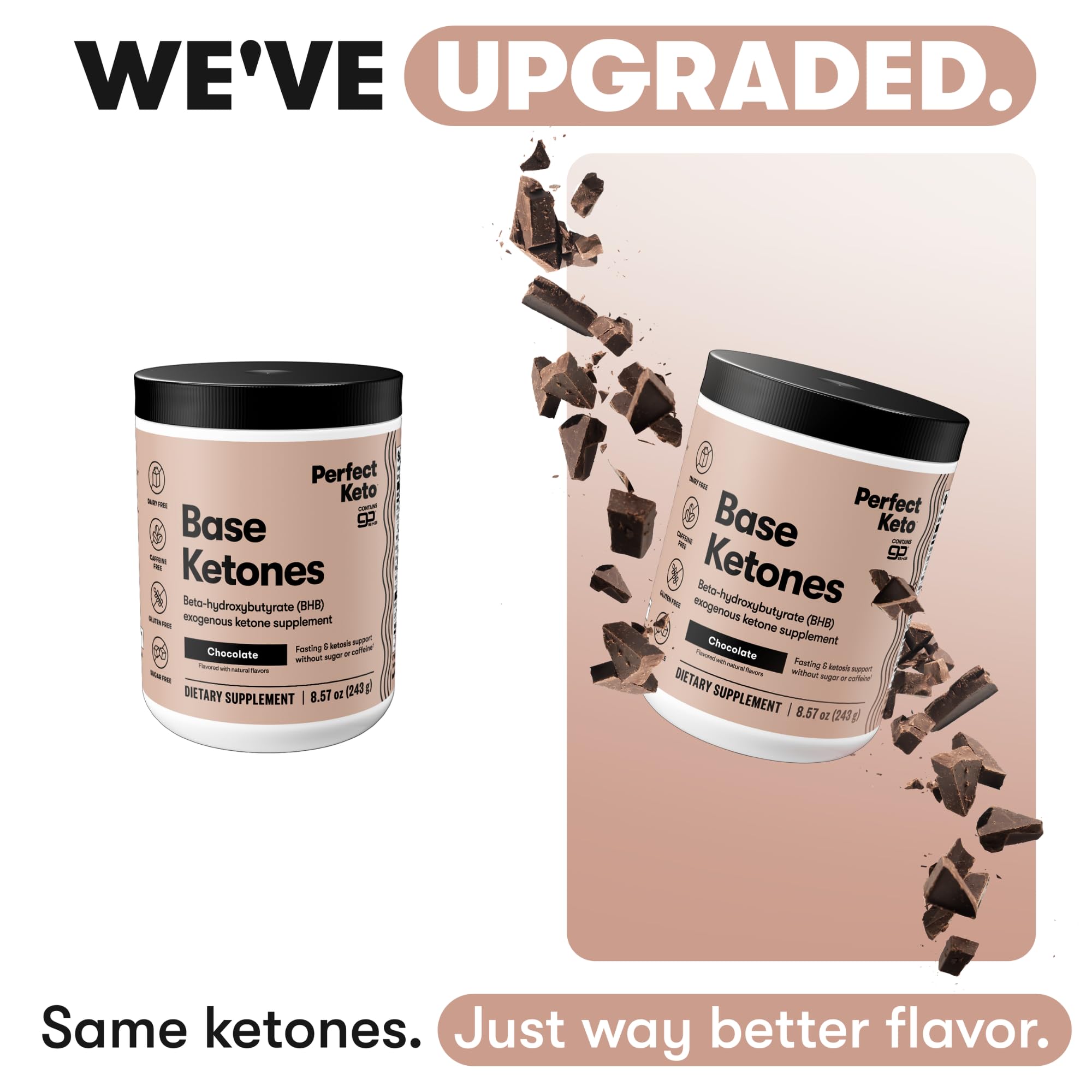 Perfect Keto Exogenous Ketones Powder Chocolate 243g packaging