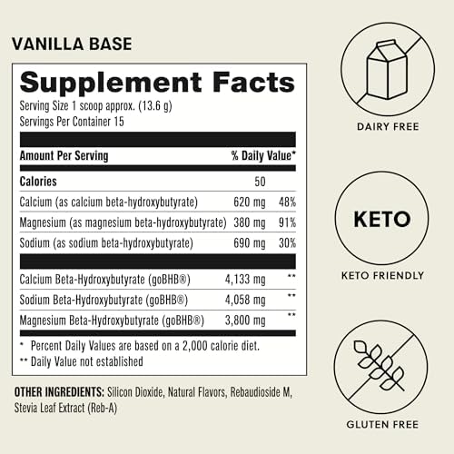 Perfect Keto Exogenous Ketones Vanilla 191g packaging