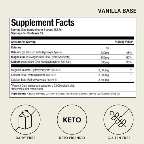 Perfect Keto Exogenous Ketones Vanilla 191g serving suggestion in a glass