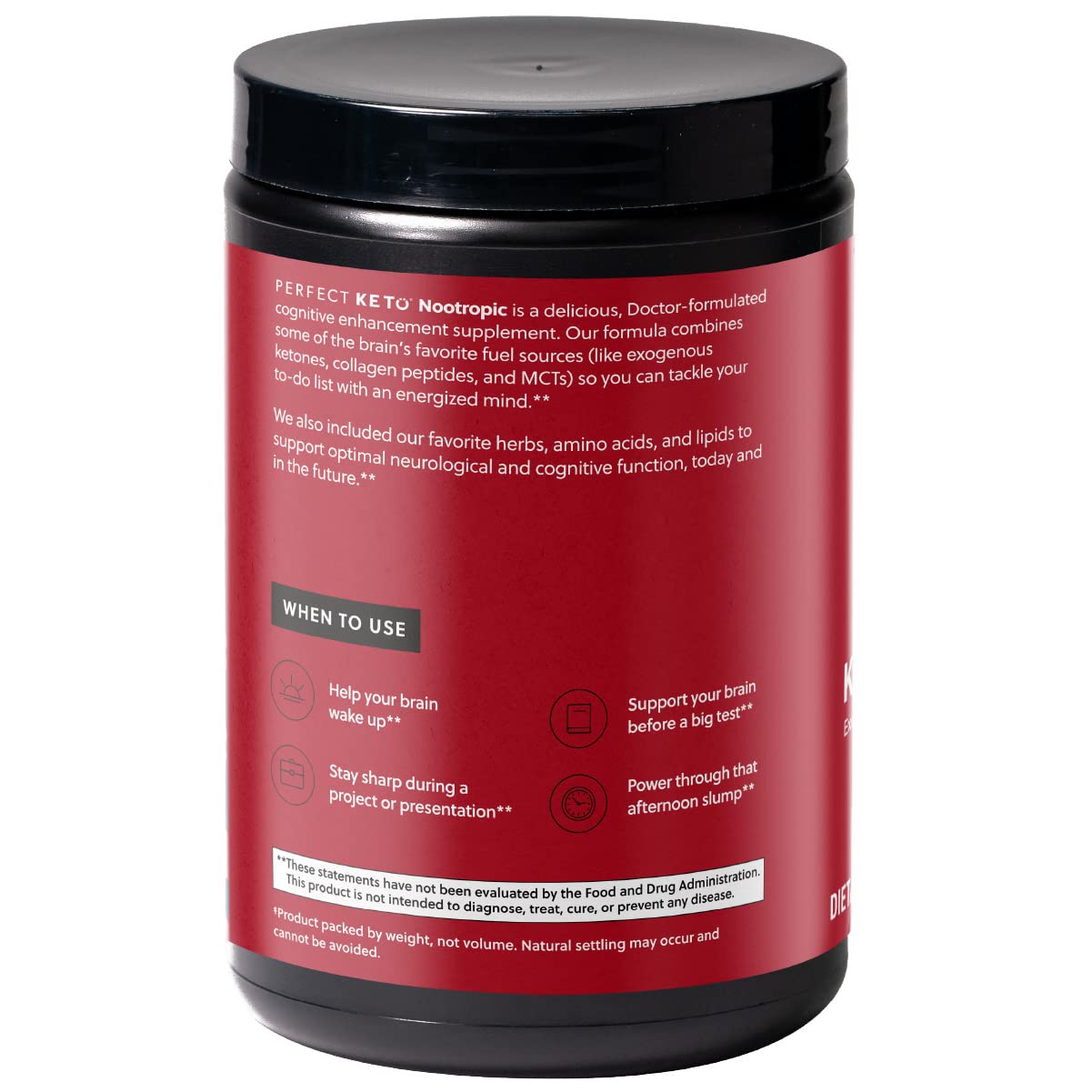 Perfect Keto Keto Nootropic 358g with protein shake