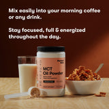 Perfect Keto MCT Oil 458g in a kitchen setting