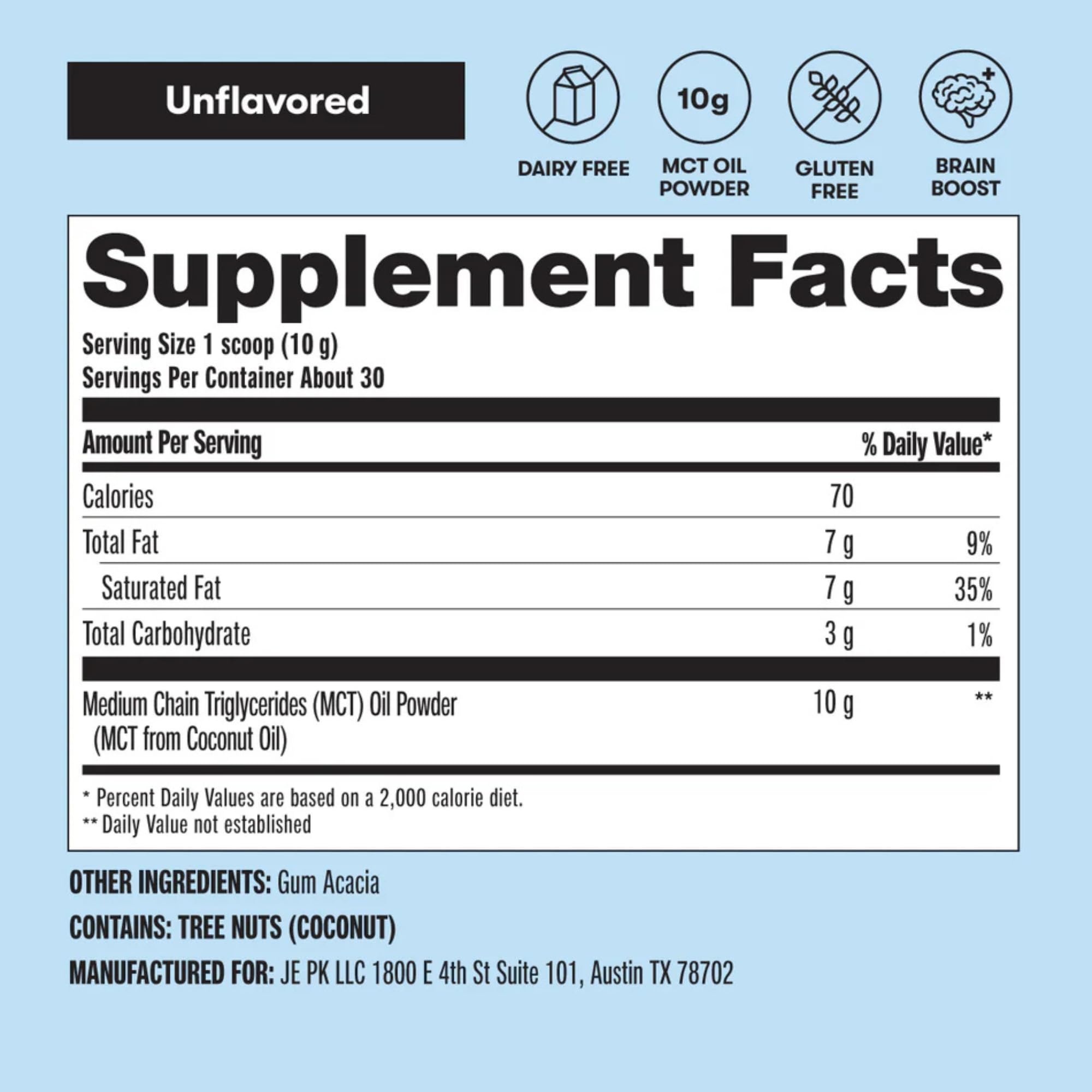 Perfect Keto MCT Oil Powder 318g in a bowl