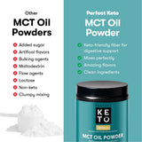 Perfect Keto MCT Oil Powder 386g back view with nutritional information
