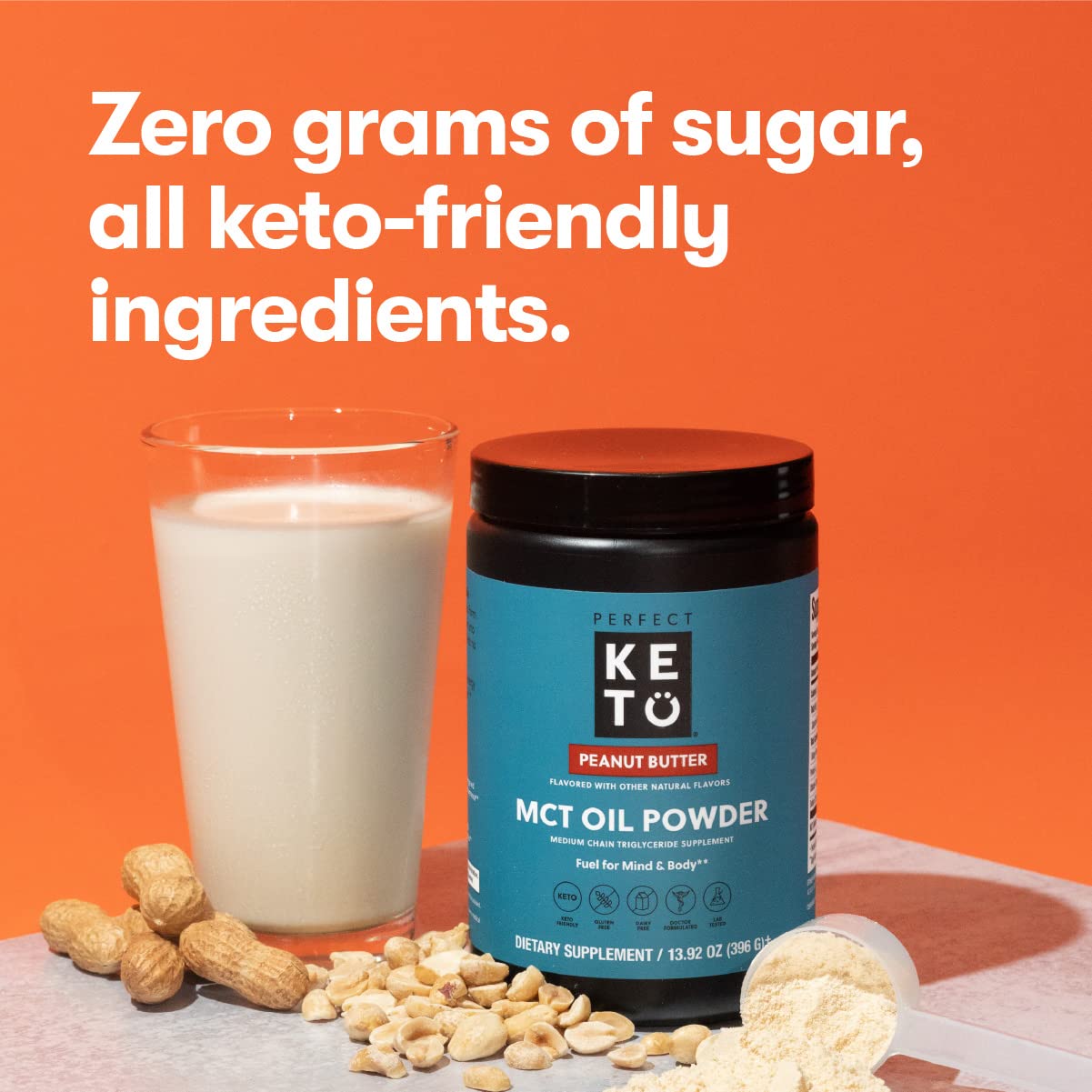 Perfect Keto MCT Oil Powder 386g with natural ingredients