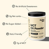 Perfect Keto MCT Oil Powder Salted Caramel mixed in coffee