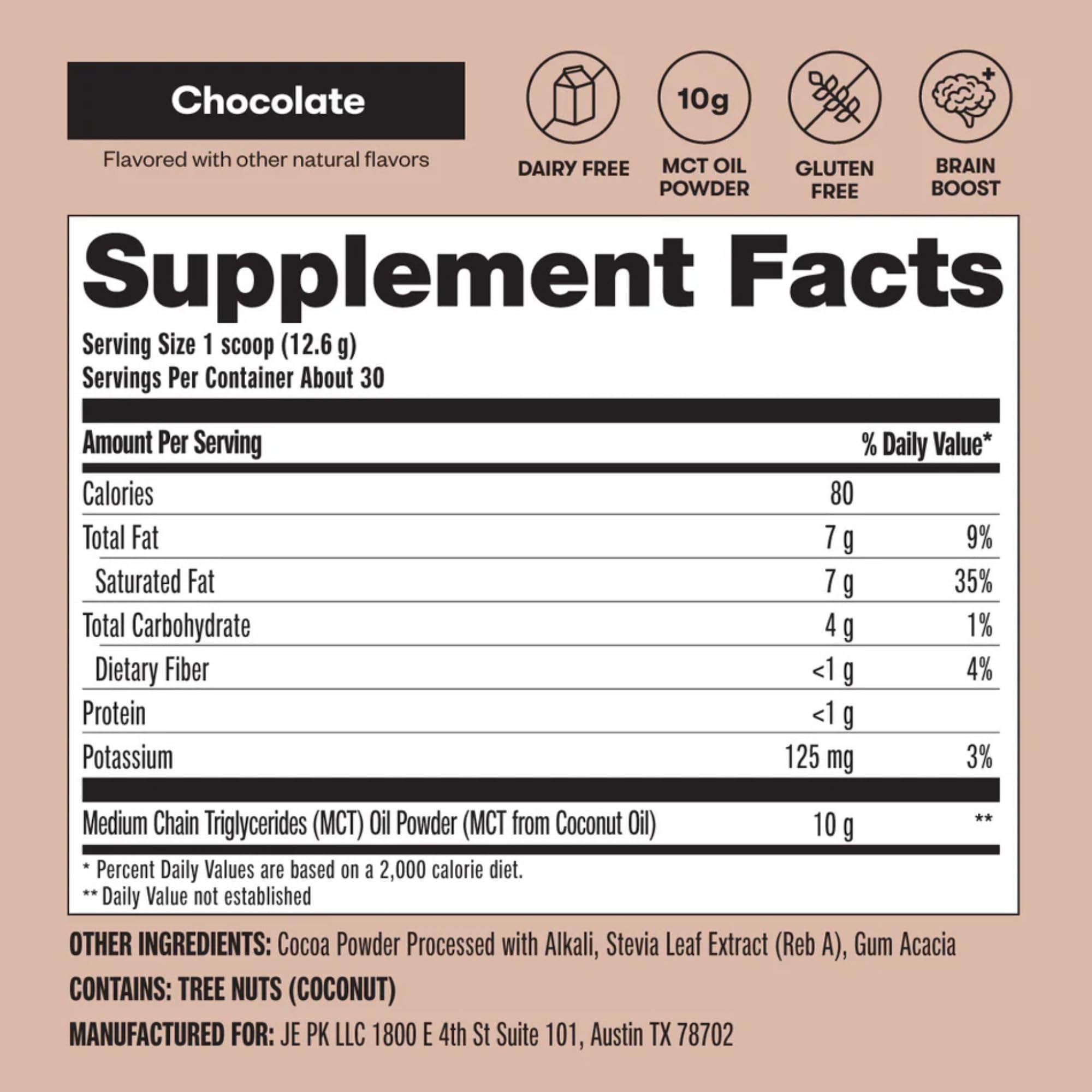Perfect Keto MCT Oil Powder scoop with powder