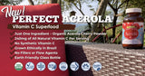 Perfect Supplements Acerola Cherry Powder on a wooden table