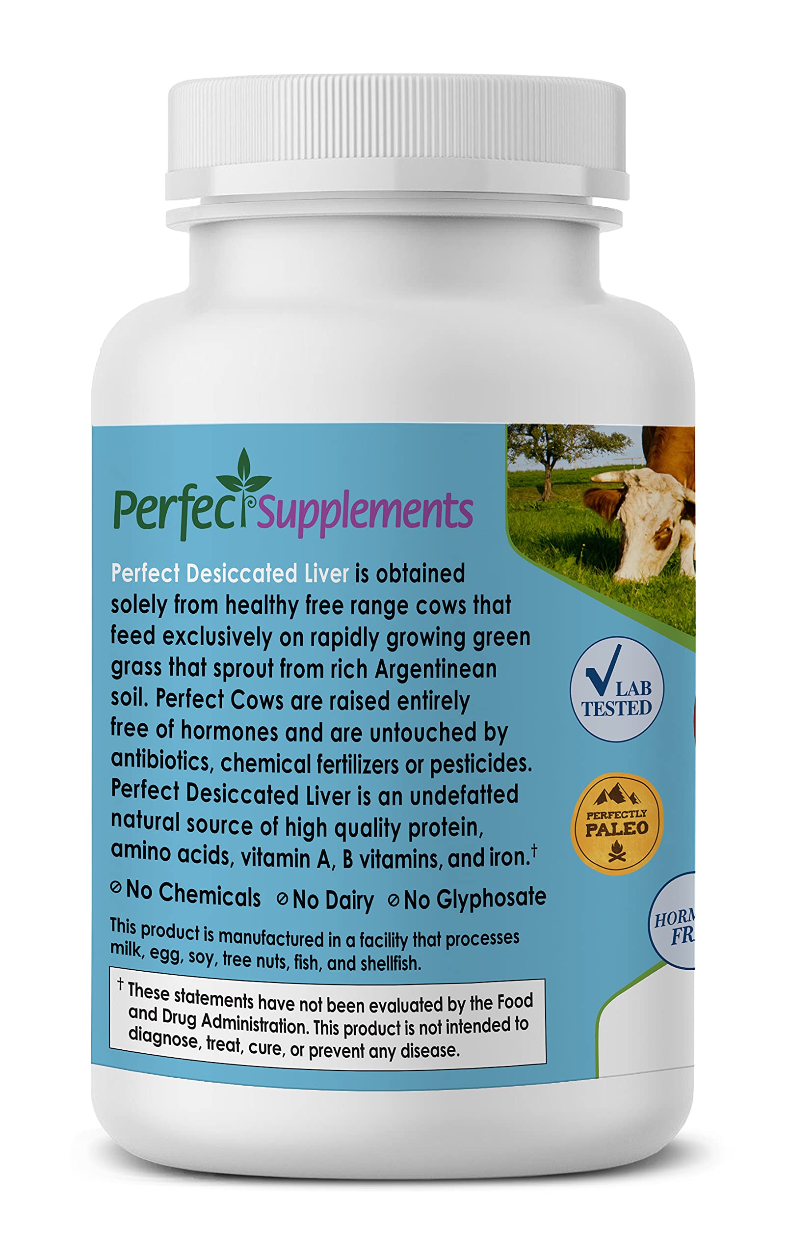 Perfect Supplements Beef Liver Capsules bottle with label