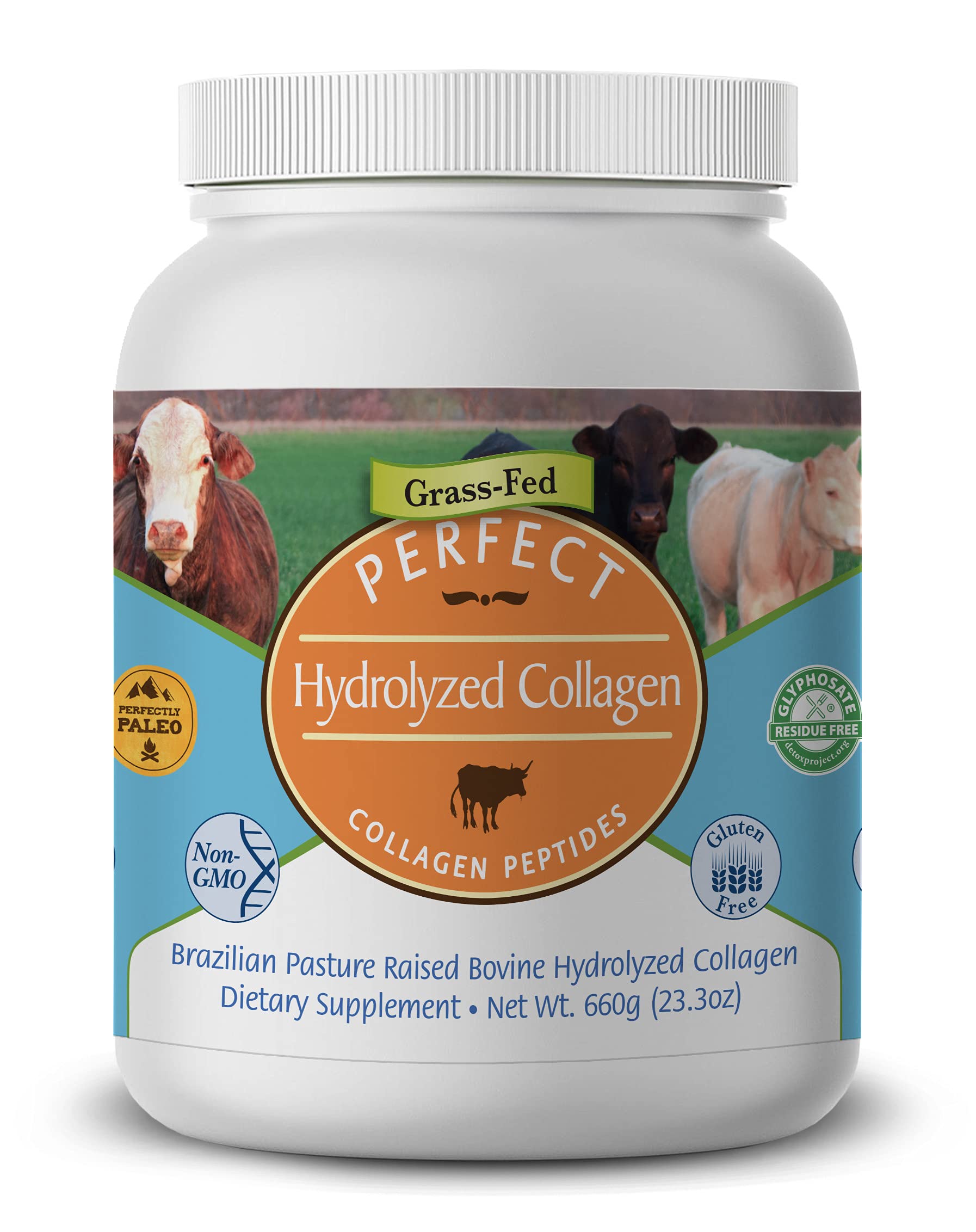 Perfect Supplements Hydrolyzed Collagen Powder 660g front view