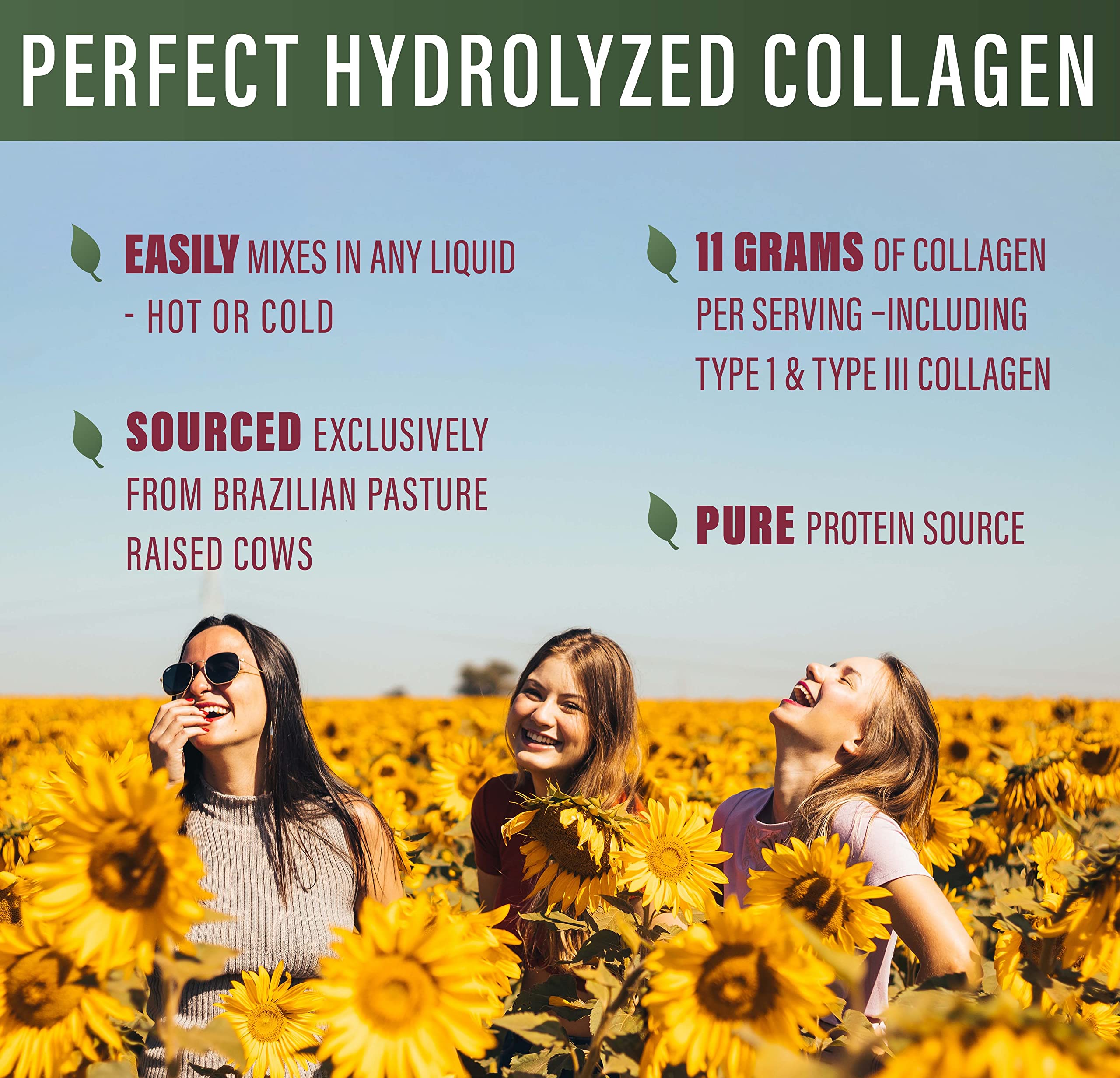 Perfect Supplements Hydrolyzed Collagen Powder 660g mixed in a glass