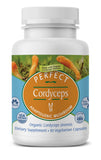 Perfect Supplements Organic Cordyceps 1100mg capsule bottle front view