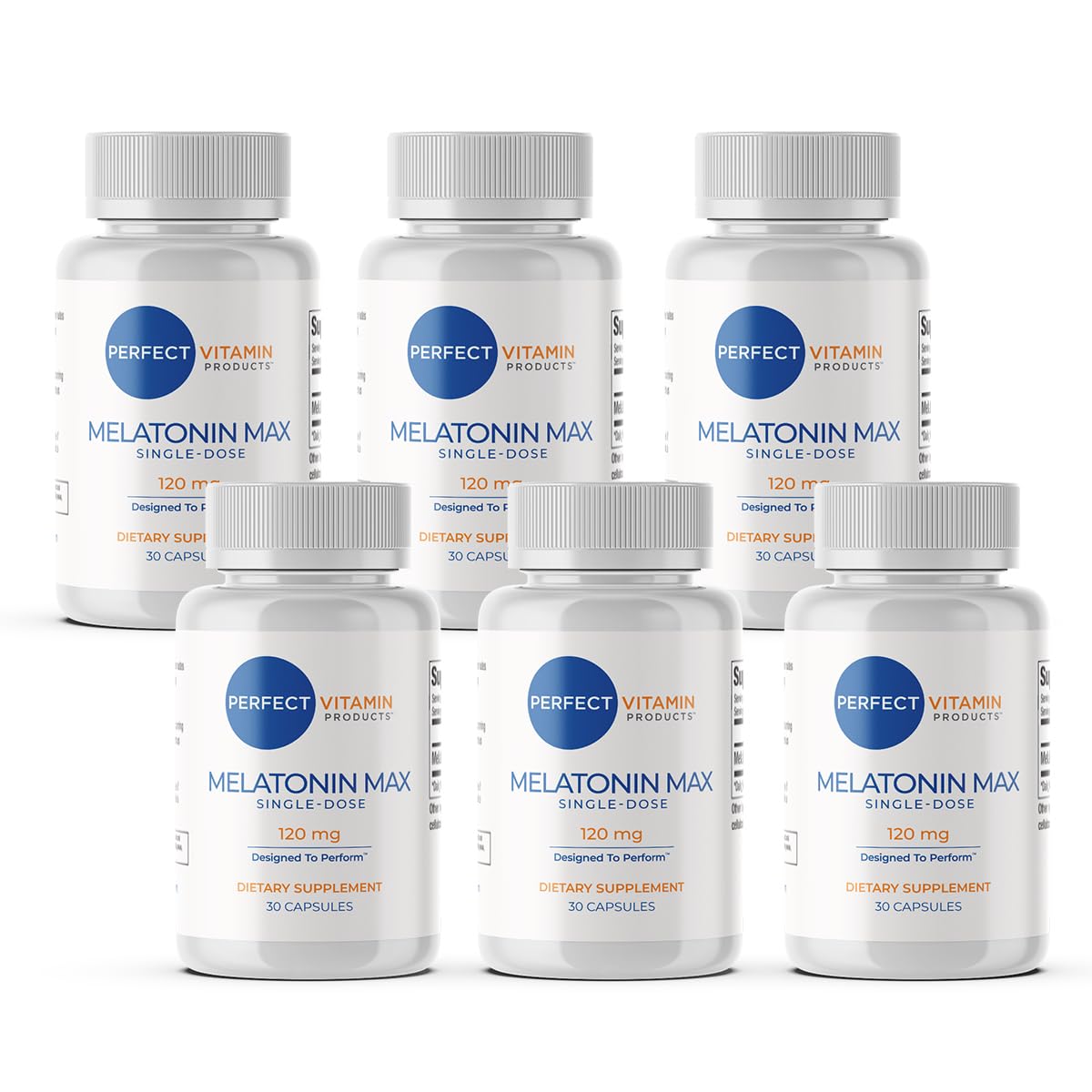 Perfect Vitamin Products Melatonin 120mg capsules front view