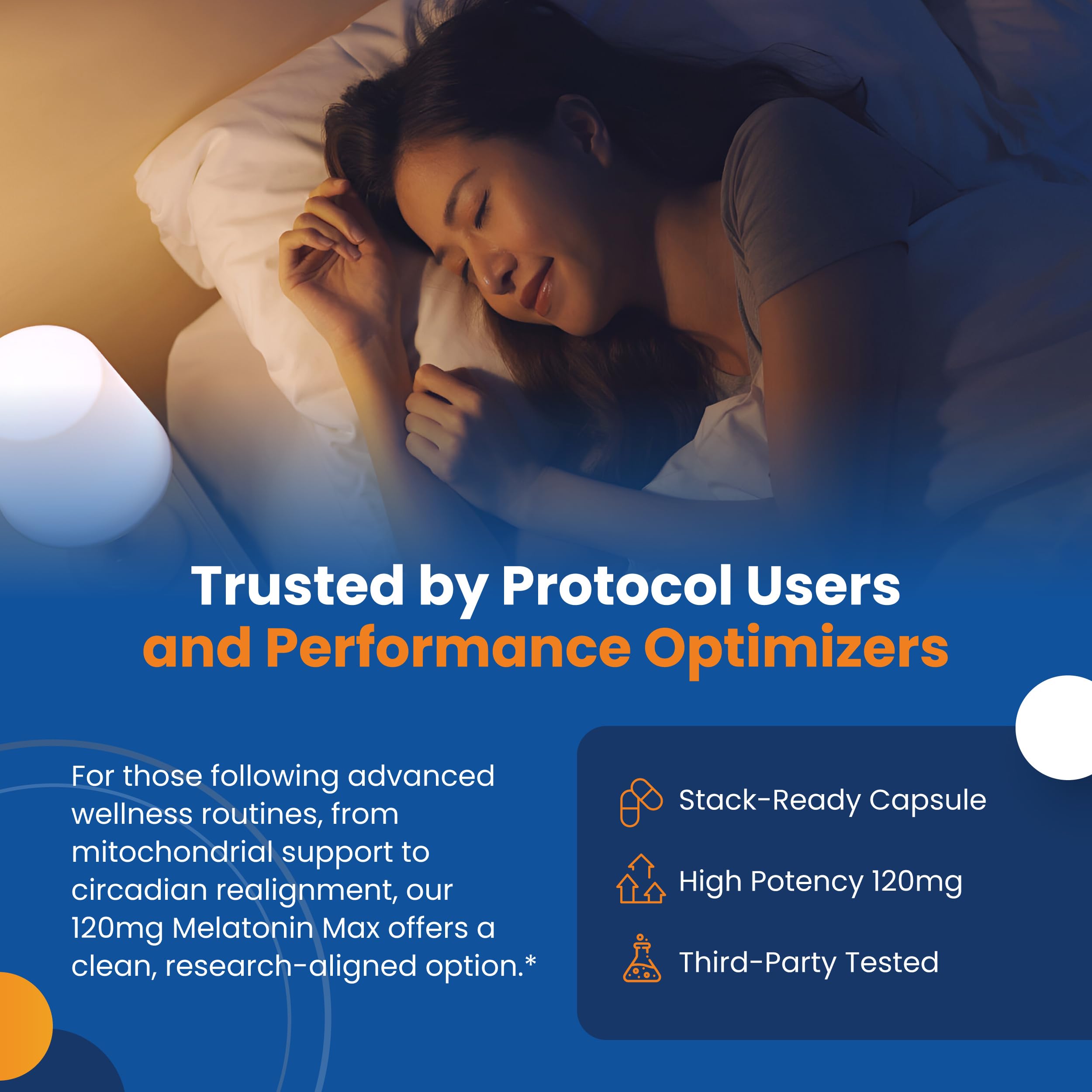 Perfect Vitamin Products Melatonin 120mg capsules with rice fiber and vegetable cellulose