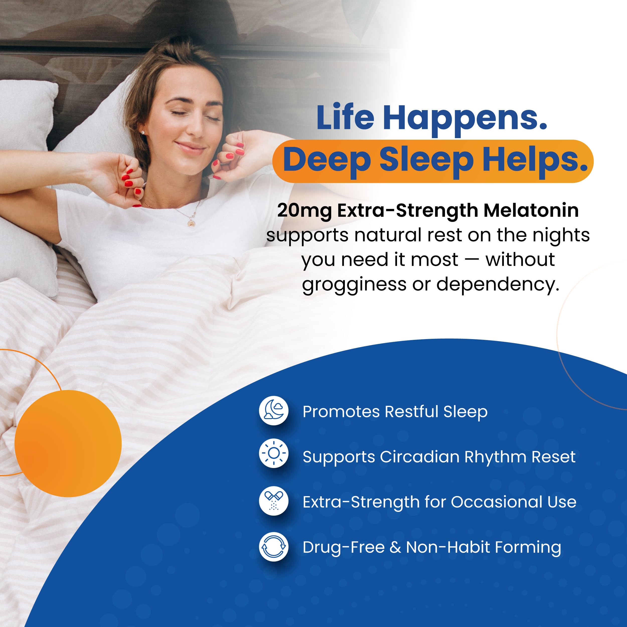 Perfect Vitamin Products Melatonin 20mg MAX Sleep Aid 60 Count side view
