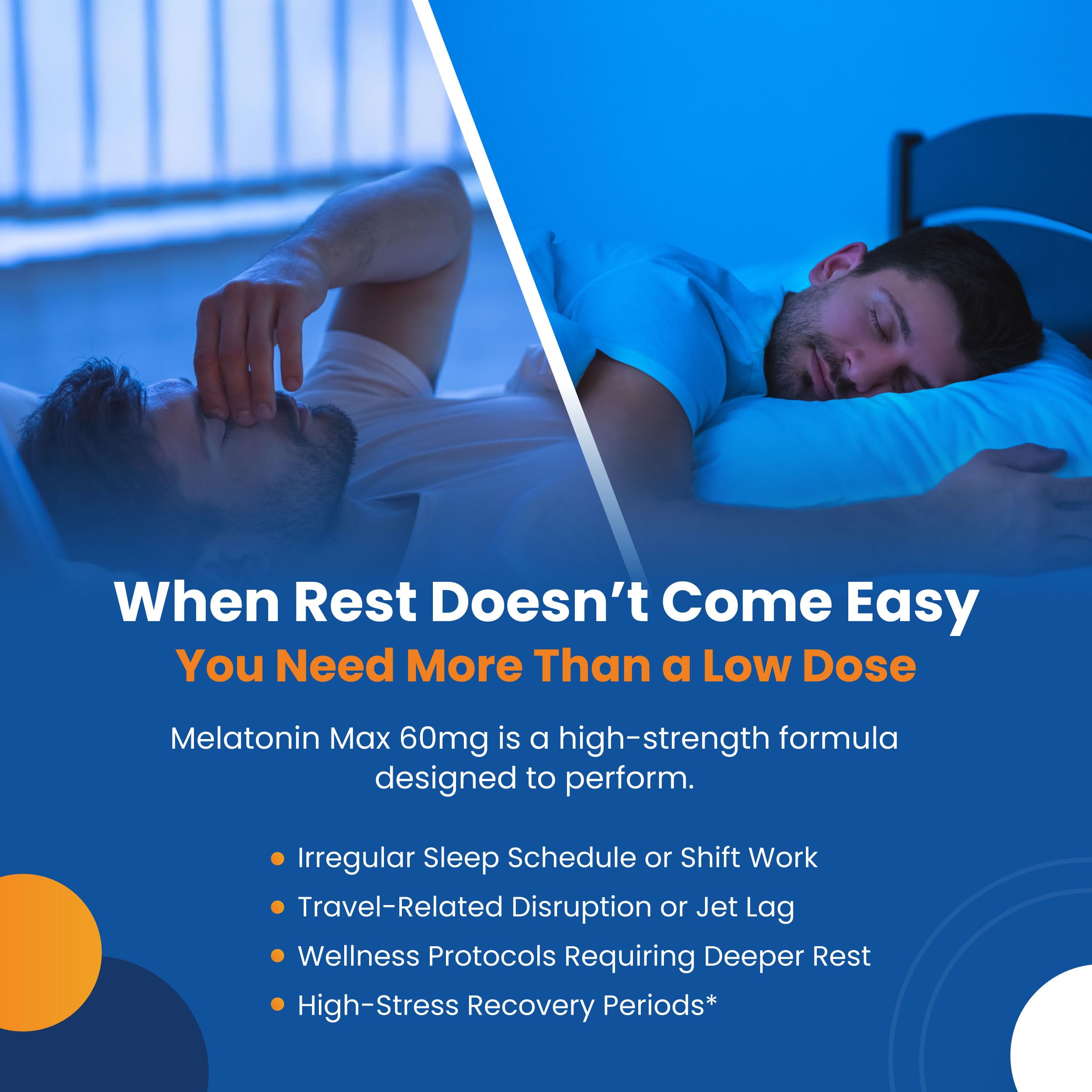 Perfect Vitamin Products Melatonin 60mg MAX Sleep Aid capsules in hand